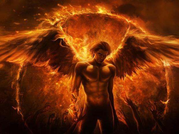 art-imaliea-man-angel-fire-wings-arms-fantasy